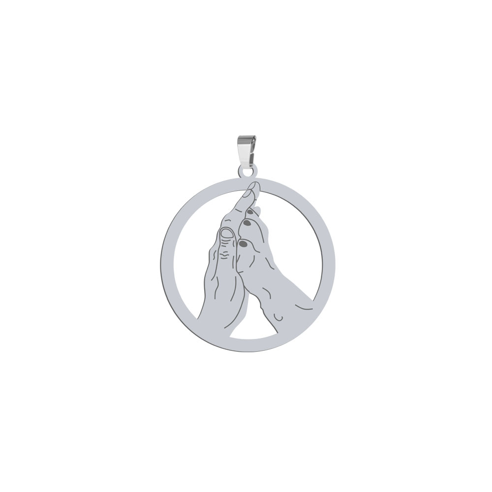 Pendant Human hand and dog's paw FREE ENGRAVING