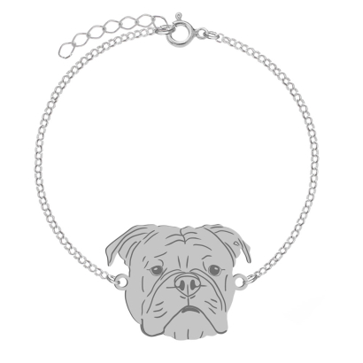 Silver Continental Bulldog engraved bracelet - MEJK Jewellery