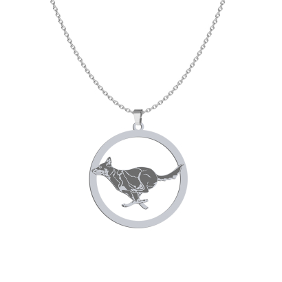 Naszyjnik z psem grawerem Australian Kelpie srebro - MEJK Jewellery