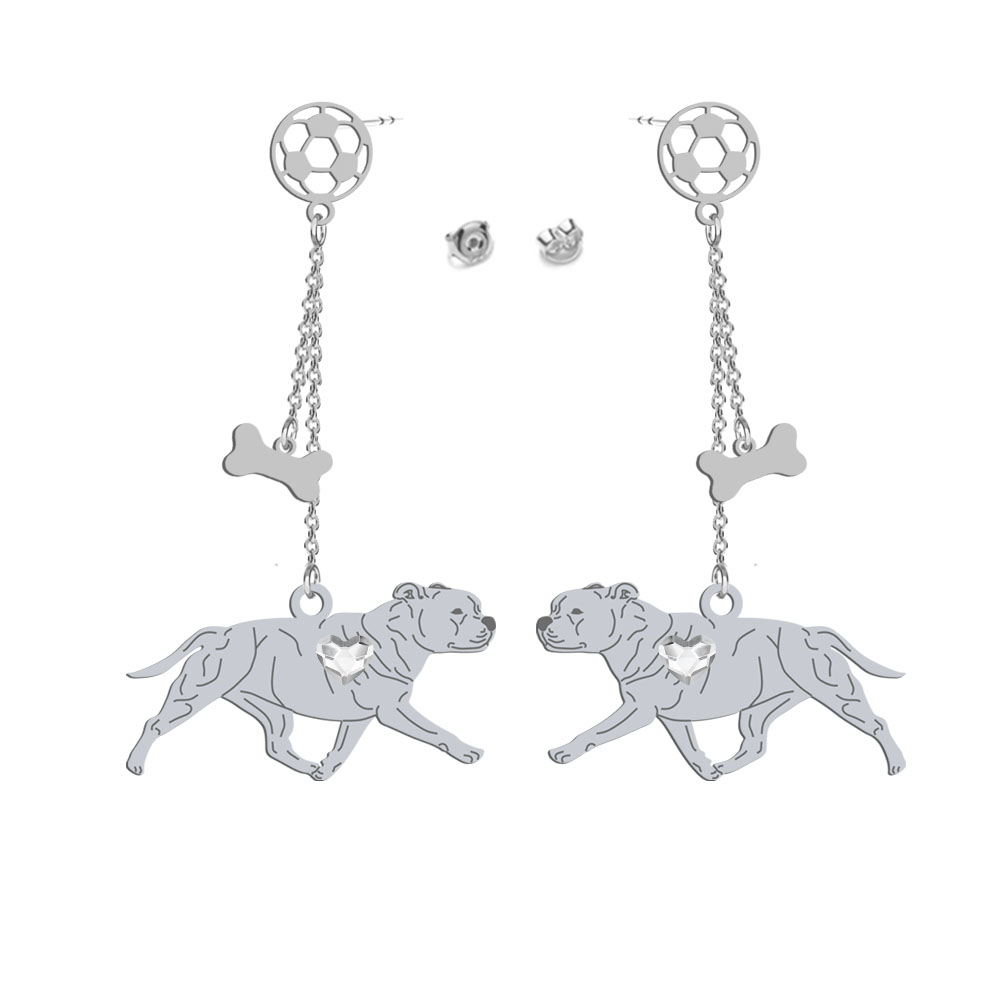 Staffordshire Bull Terrier earrings, FREE ENGRAVING - MEJK Jewellery