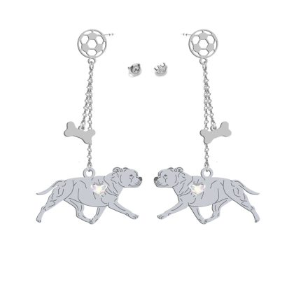 Staffordshire Bull Terrier earrings, FREE ENGRAVING - MEJK Jewellery
