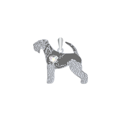 Zawieszka z psem sercem Lakeland Terrier srebro GRAWER GRATIS - MEJK Jewellery