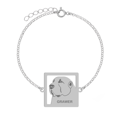 Bransoletka z grawerem psem Central Asian Shepherd Dog srebro - MEJK Jewellery