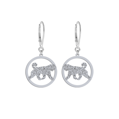 Silver Bouvier des Flandres earrings, FREE ENGRAVING - MEJK Jewellery