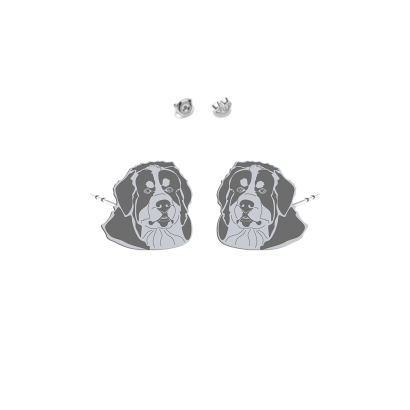 Silver Bernese Mountain Dog earrings - MEJK Jewellery