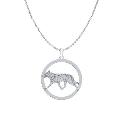 Naszyjnik z psem grawerem Czechoslovakian Wolfdog srebro - MEJK Jewellery