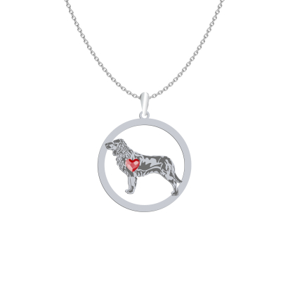Silver German Spaniel engraved necklace with a heart - MEJK Jewellery