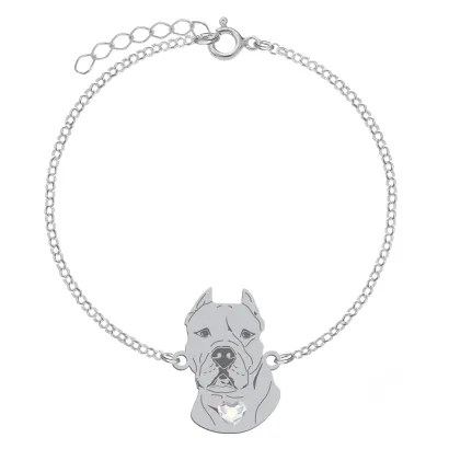 Bransoletka z psem sercem Dog Argentyński srebro GRAWER GRATIS - MEJK Jewellery