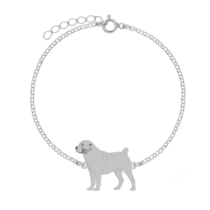 Bransoletka z psem Central Asian Shepherd Dog srebro GRAWER GRATIS - MEJK Jewellery