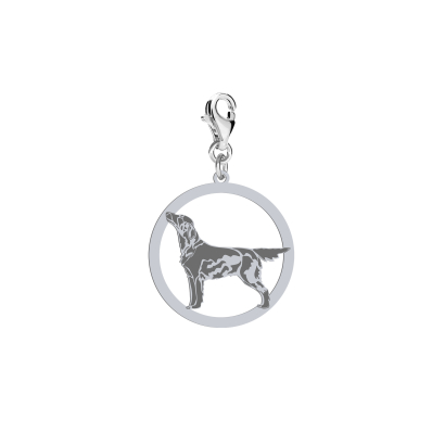 Silver Flat Coated Retriever engraved charms - MEJK Jewellery