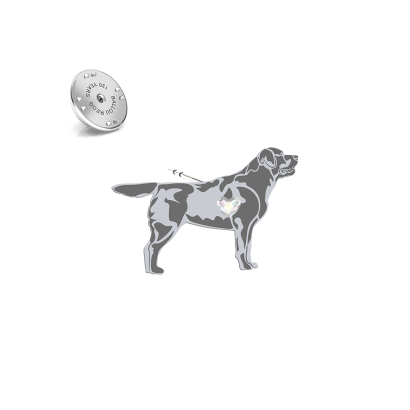 Wpinka z psem Labrador Retriever srebro - MEJK Jewellery