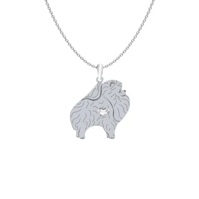 Naszyjnik Szpic Miniaturowy Pomeranian srebro GRAWER GRATIS - MEJK Jewellery
