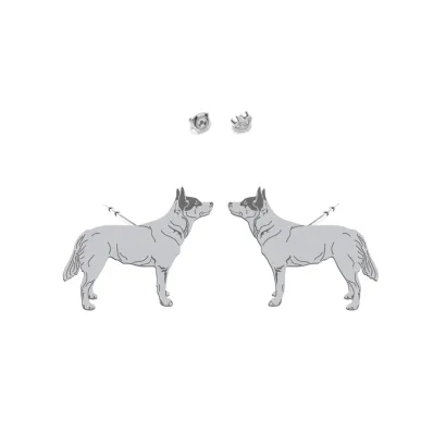Kolczyki z psem Australian Cattle Dog srebro - MEJK Jewellery