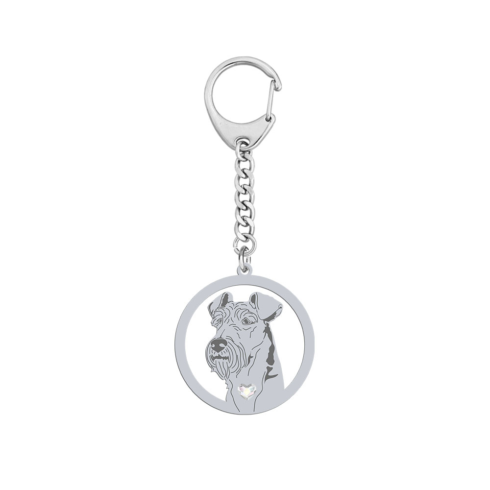 Silver Irish Terrier keyring with a heart, FREE ENGRAVING - MEJK Jewellery