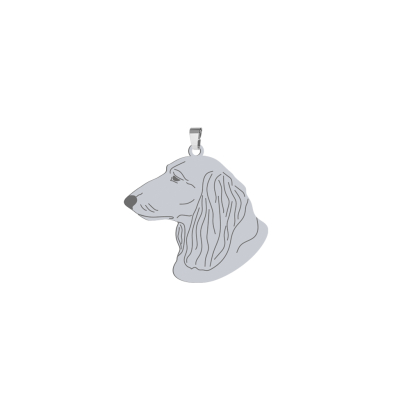 Silver Long-haired dachshund pendant, FREE ENGRAVING - MEJK Jewellery