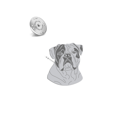 Wpinka z psem Bulldog Amerykański srebro - MEJK Jewellery
