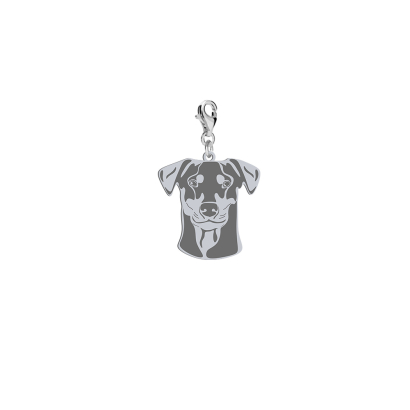 Charms z psem German Pinscher srebro GRAWER GRATIS - MEJK Jewellery