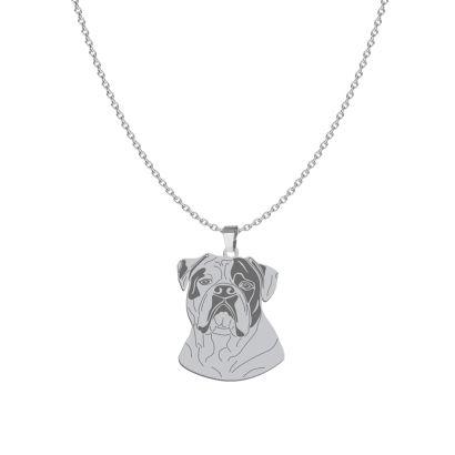 Naszyjnik z psem American Bulldog srebro GRAWER GRATIS - MEJK Jewellery
