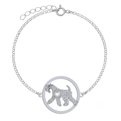 Bransoletka z grawerem psem Kerry Blue Terrier srebro - MEJK Jewellery