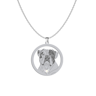 Naszyjnik z psem sercem Bulldog Amerykański srebro GRAWER GRATIS - MEJK Jewellery